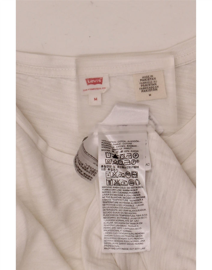 Levi's ženska majica kratkih rukava UK 14 Srednje bijeli pamuk