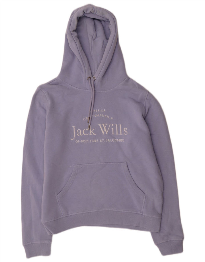 JACK WILLS Ženska majica s kapuljačom s kapuljačom UK 12 srednje ljubičasta pamuk