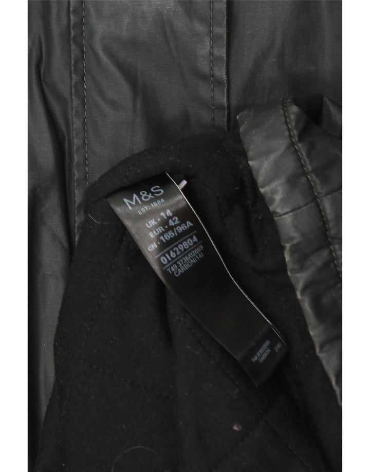 Marks & Spencer ženska voštana parka jakna s kapuljačom UK 14 velika siva