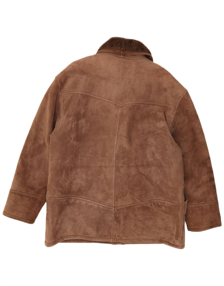 Vintage muška jakna s ovčicama IT 54 2XL Smeđe ovčice