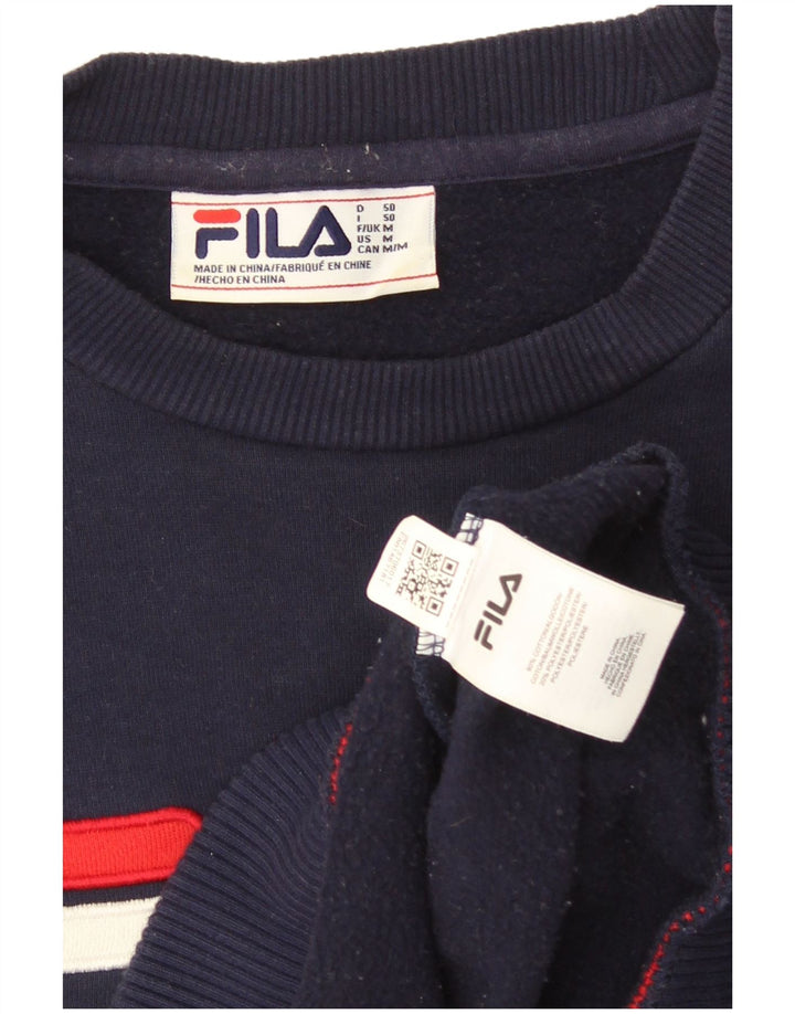 Fila muški džemper s grafičkim motivima, srednje tamnoplavi pamuk