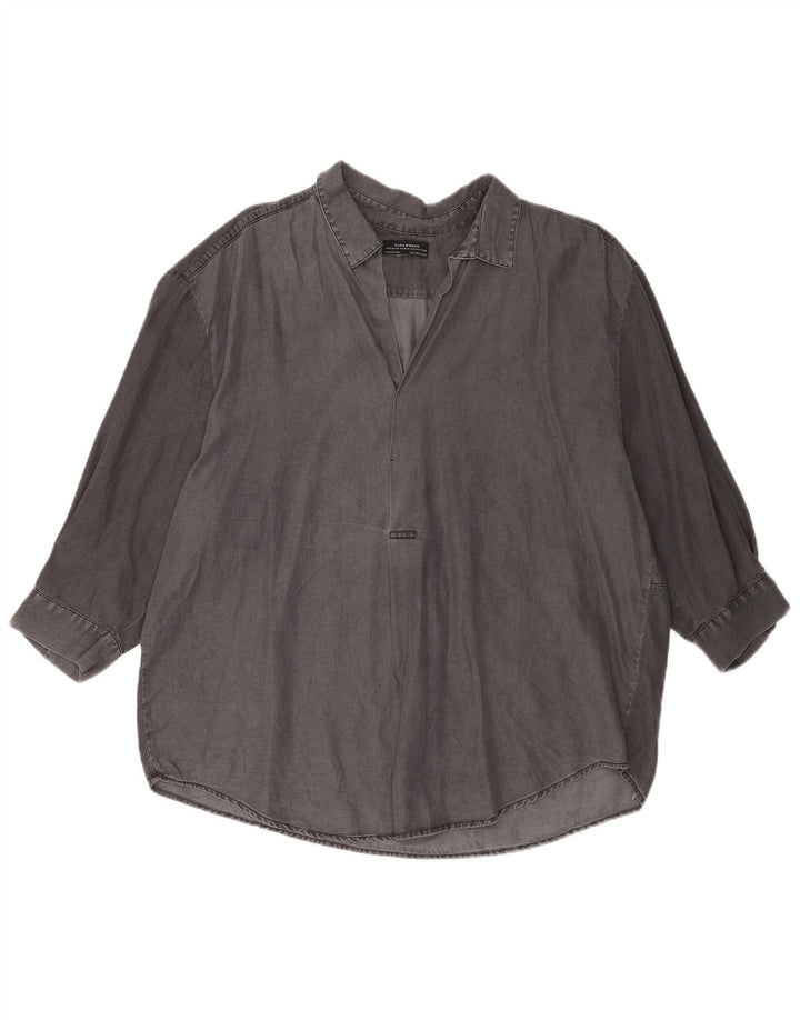 Zara ženska prevelika majica s 3/4 rukavima UK 18 XL sivi liocel