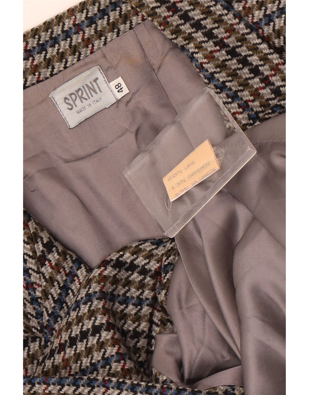 Vintage ženska jakna sa 2 gumba IT 48 XL višebojna houndstooth