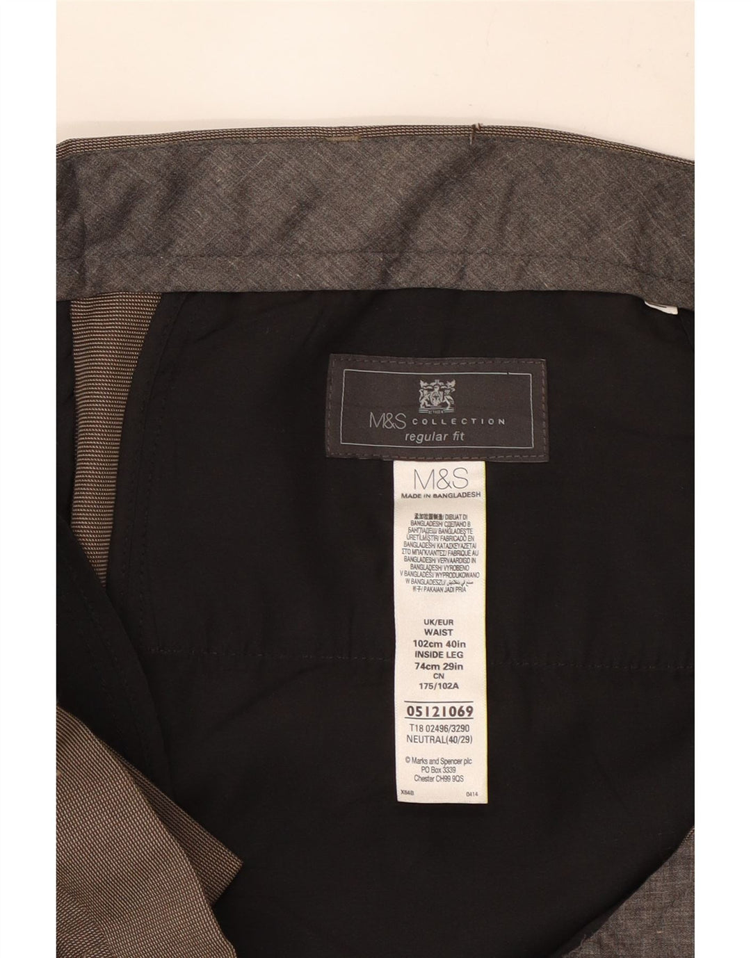 Marks & Spencer muške hlače standardnog kroja W40 L29 smeđi poliester
