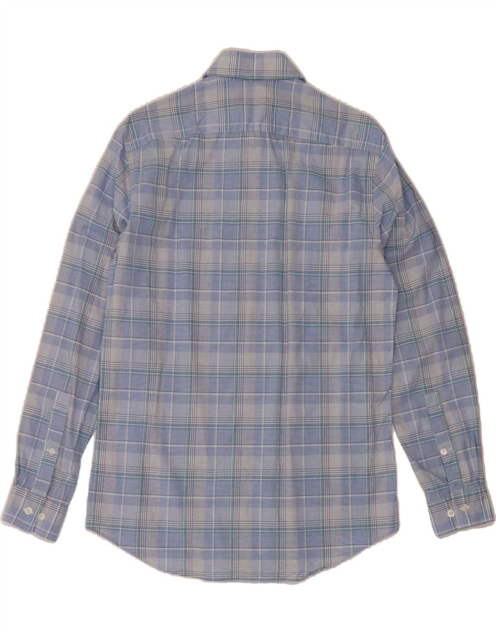 MICHAEL KORS Mens Slim Fit Shirt Size 15 Medium Blue Check Cotton Vintage Michael Kors and Second-Hand Michael Kors from Messina Hembry 
