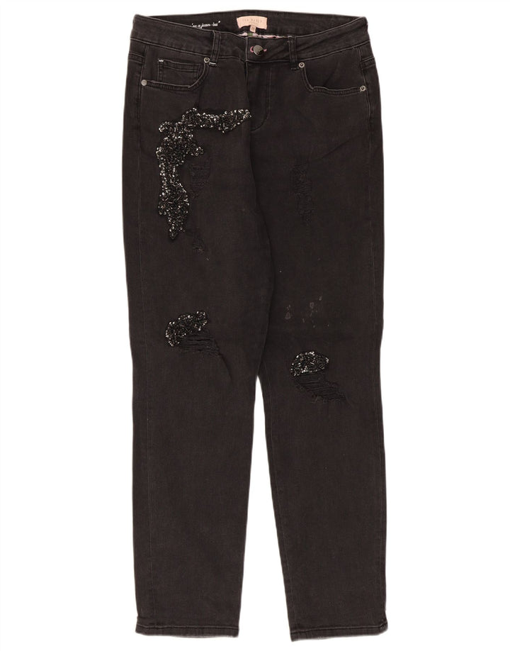 Ženske uske traperice Ted Baker, W28 L28, crni pamuk