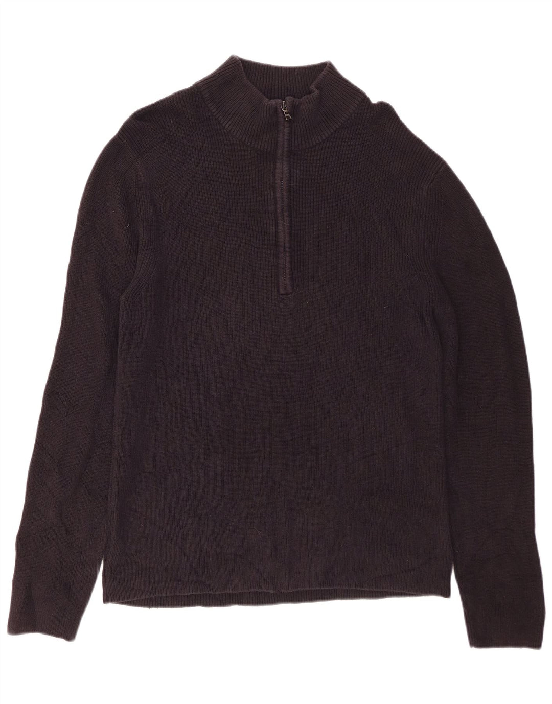 CALVIN KLEIN Muški pulover s izrezom s patentnim zatvaračem XL crni pamuk