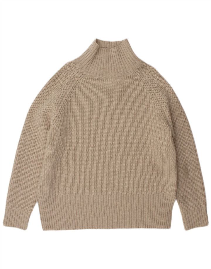 Zara ženski pulover s velikim ovratnikom UK 10 Small Beige Wool