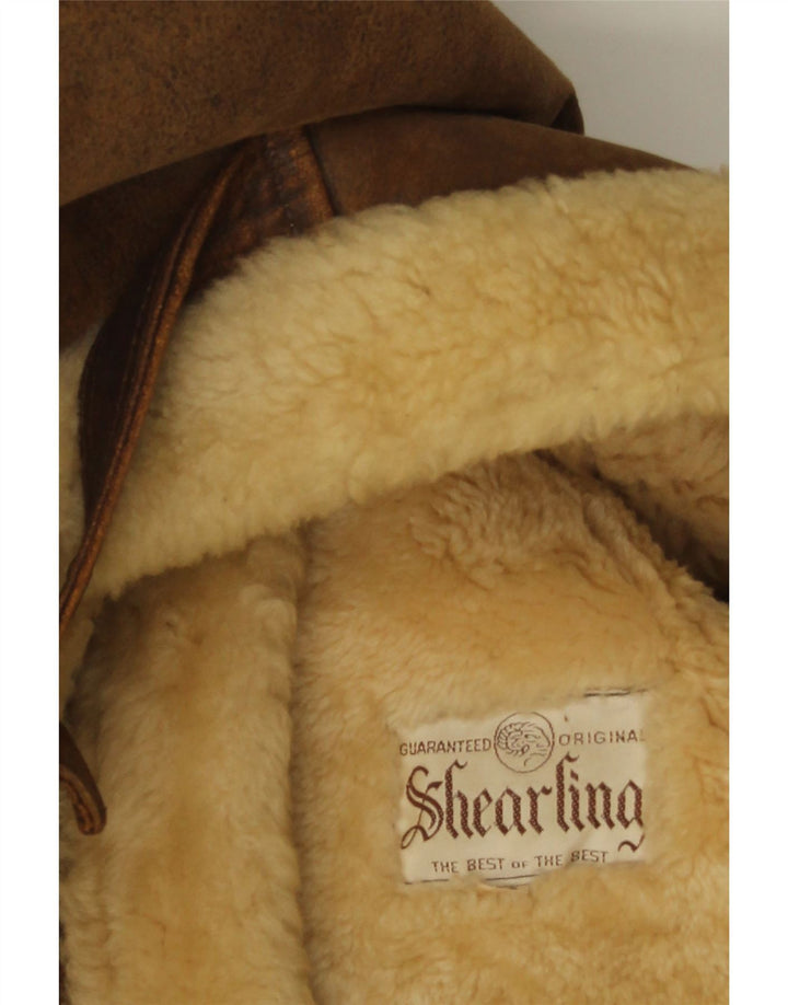 Vintage muška jakna s ovčicama UK 42 XL Smeđe ovčice