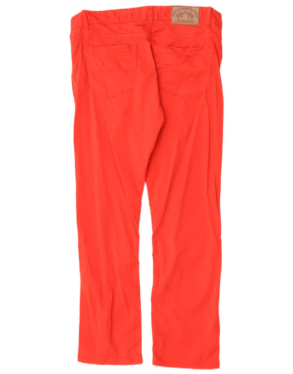 Vintage Womens Straight Casual Trousers IT 46 Large W34 L29 Red Cotton