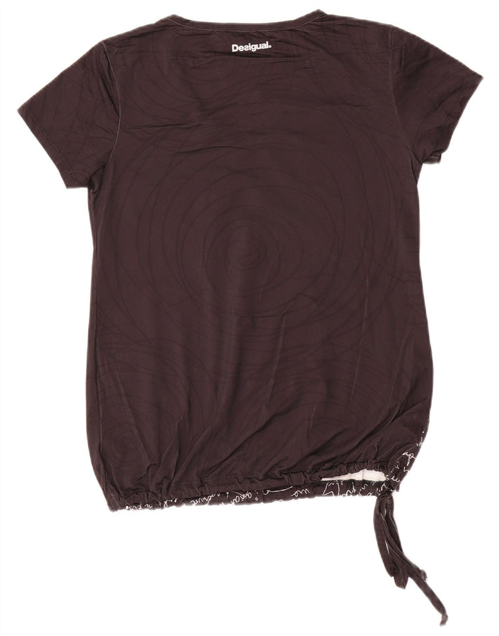 Desigual gornji dio ženske majice s grafičkim motivima UK 10 mali crni poliamid