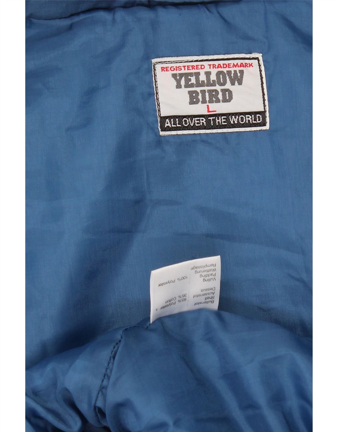 VINTAGE Mens Hooded Padded Coat UK 40 Large Blue Polyester Vintage Vintage and Second-Hand Vintage from Messina Hembry 