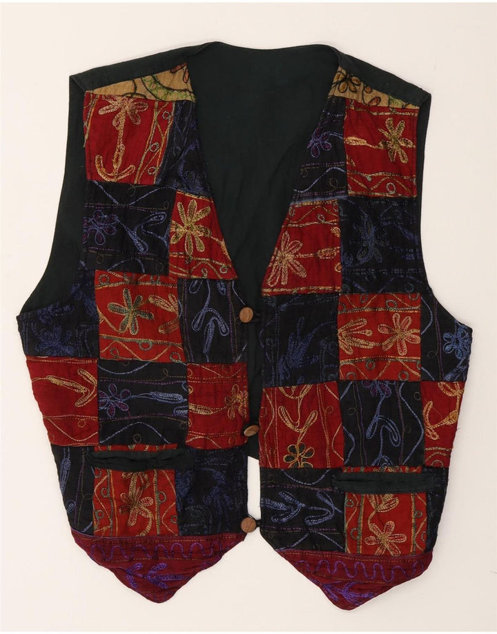 Vintage muški prsluk Veliki raznobojni patchwork pamuk