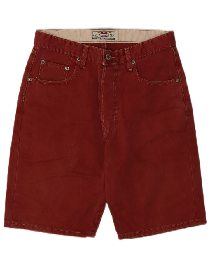 LEVI'S muške kratke traper hlače 476 W31 srednje crvene boje od pamuka
