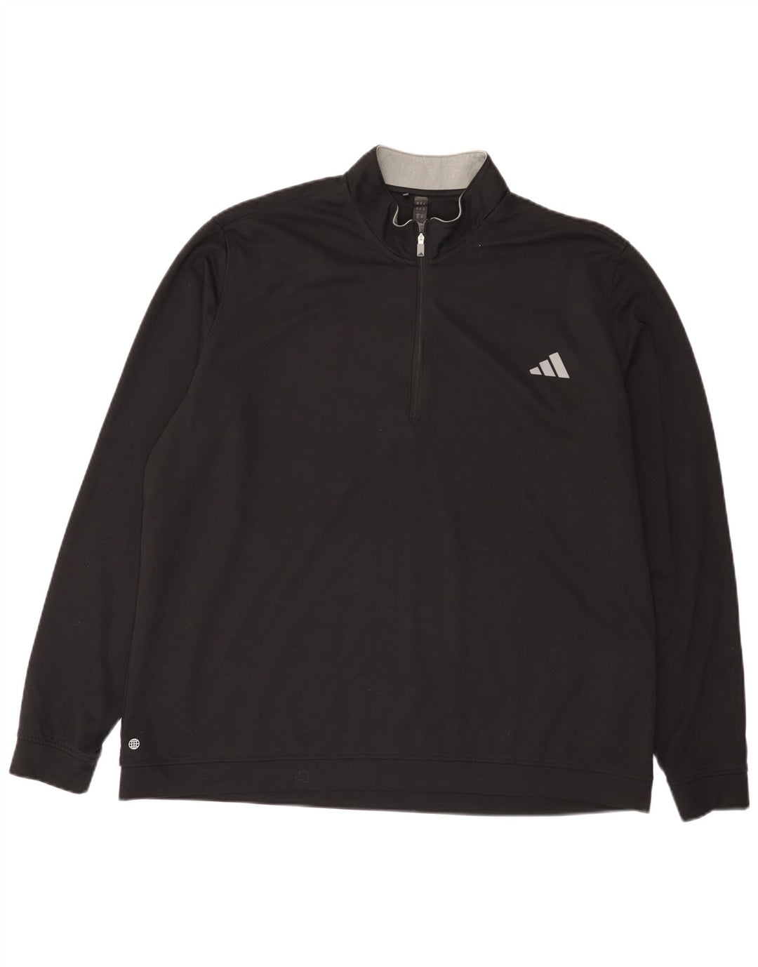 Adidas muška majica s izrezom s patentnim zatvaračem 2XL crni poliester