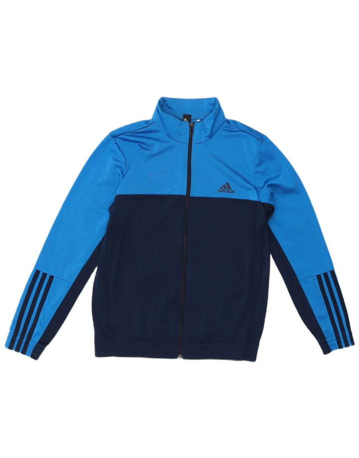 Adidas Womens Tracksuit Top Jacket UK 12 Medium Navy Blue Colourblock