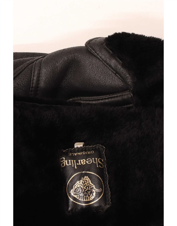 Vintage ženska široka jakna od šikara EU 48 2XL crna klasična
