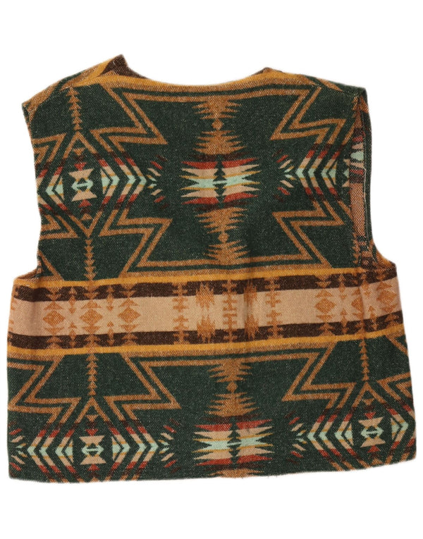 Vintage muški prsluk XL Green Geometric Aztec