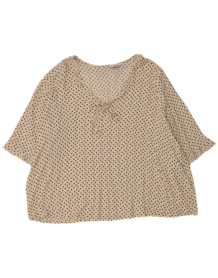 Marks & Spencer Ženski gornji dio bluze s volanima UK 18 XL Off bijeli točkica