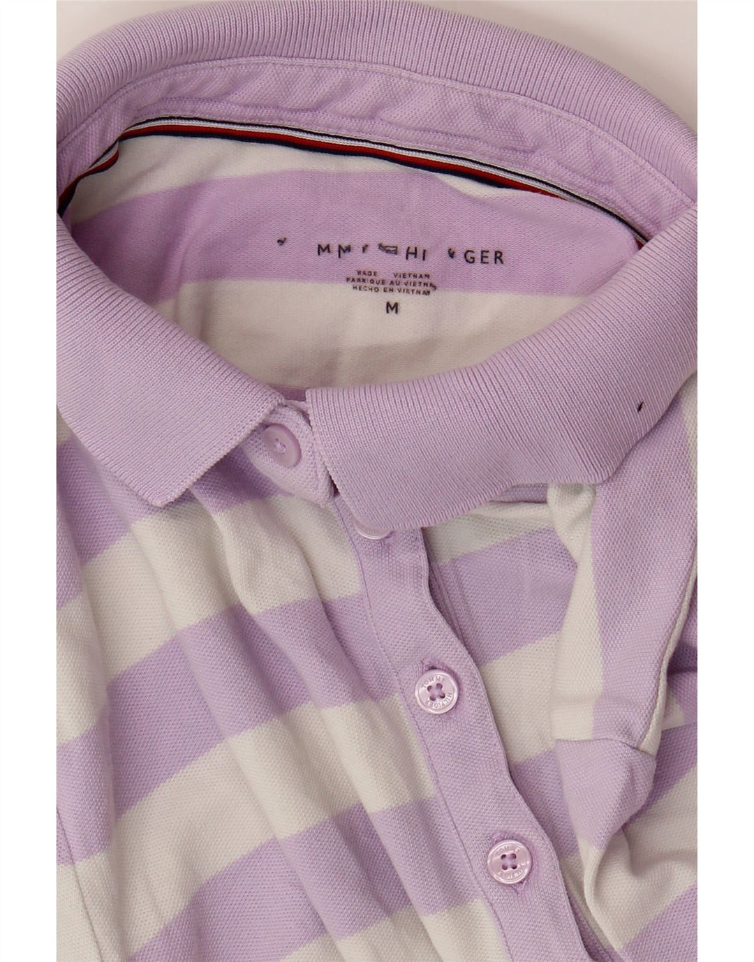 TOMMY HILFIGER Ženska polo majica UK 12 Srednje ljubičasta na pruge