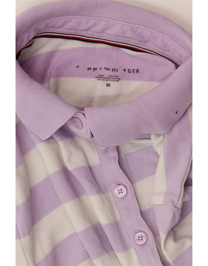 TOMMY HILFIGER Ženska polo majica UK 12 Srednje ljubičasta na pruge
