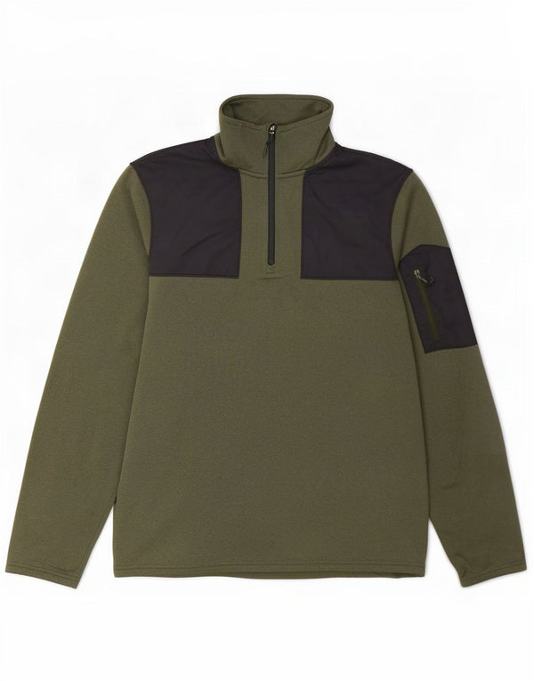 The North Face muška majica s izrezom s patentnim zatvaračem, mala kaki boja