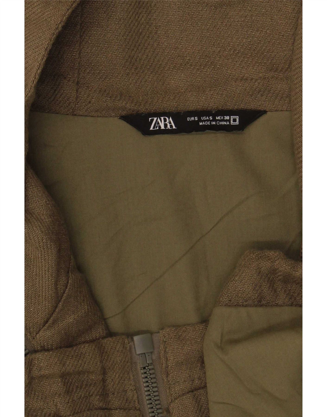 Zara muška bomber jakna s kapuljačom UK 36 Mala kaki boja