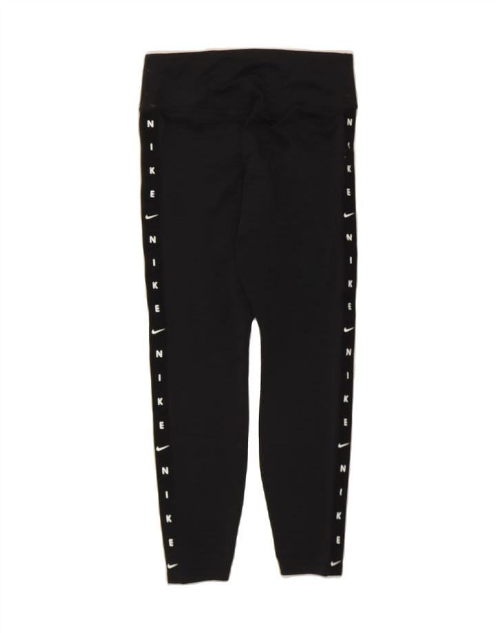 NIKE Womens Capri Graphic Leggings UK 10 Small  Black Polyester Vintage Nike and Second-Hand Nike from Messina Hembry 