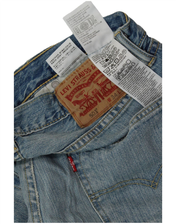 LEVI'S muške 501 ravne traperice W34 L30 plavi pamuk