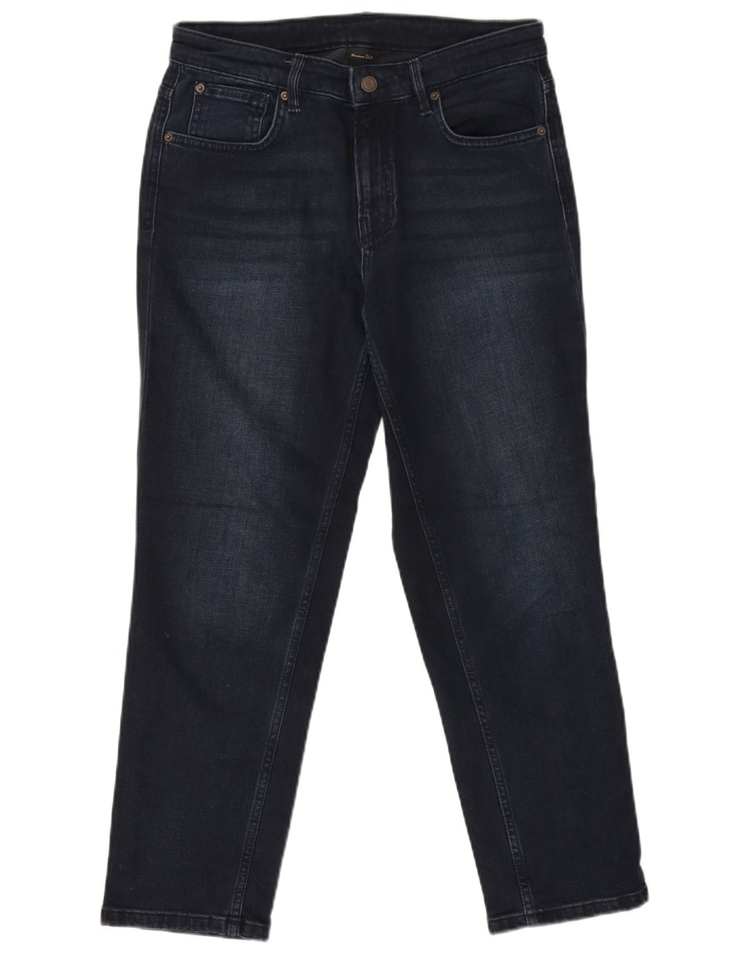 MASSIMO DUTTI Ženske sužene traperice EU 40 srednje W30 L27 tamnoplavi pamuk