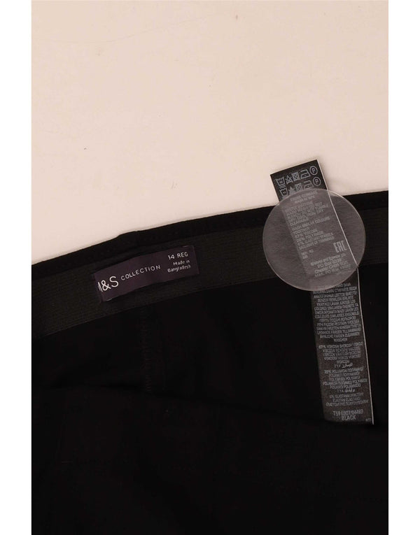 Marks & Spencer ženske ravne ležerne hlače UK 14 Large W32 L29 crne