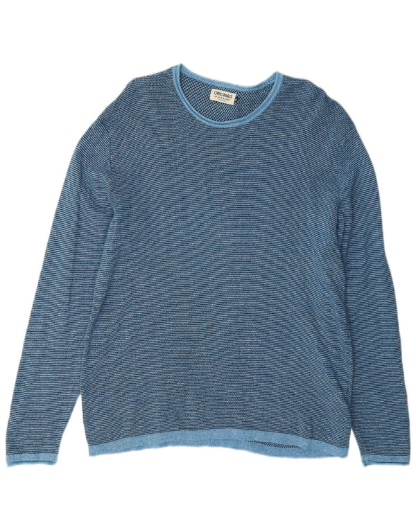 Jack & Jones muški pulover s okruglim izrezom XL plavi pamuk