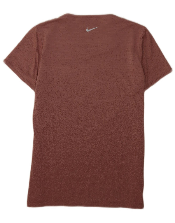 Nike Ženska Dri Fit Majica kratkih rukava UK 12 Srednje smeđa s pjegama