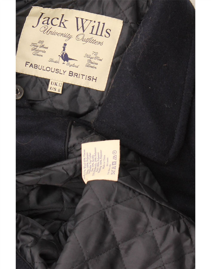 Jack Wills Ženski graškasti kaput UK 12 Srednja tamnoplava vuna