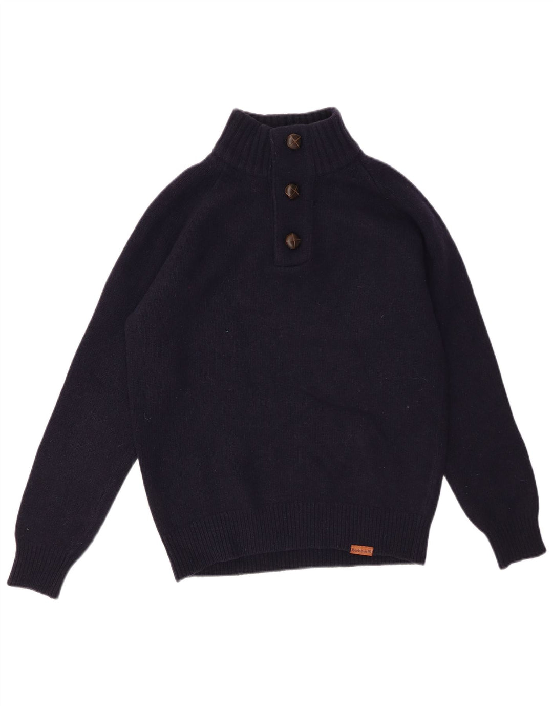 BARBOUR Muški džemper s dugmadima i ovratnikom Mali tamnoplavi