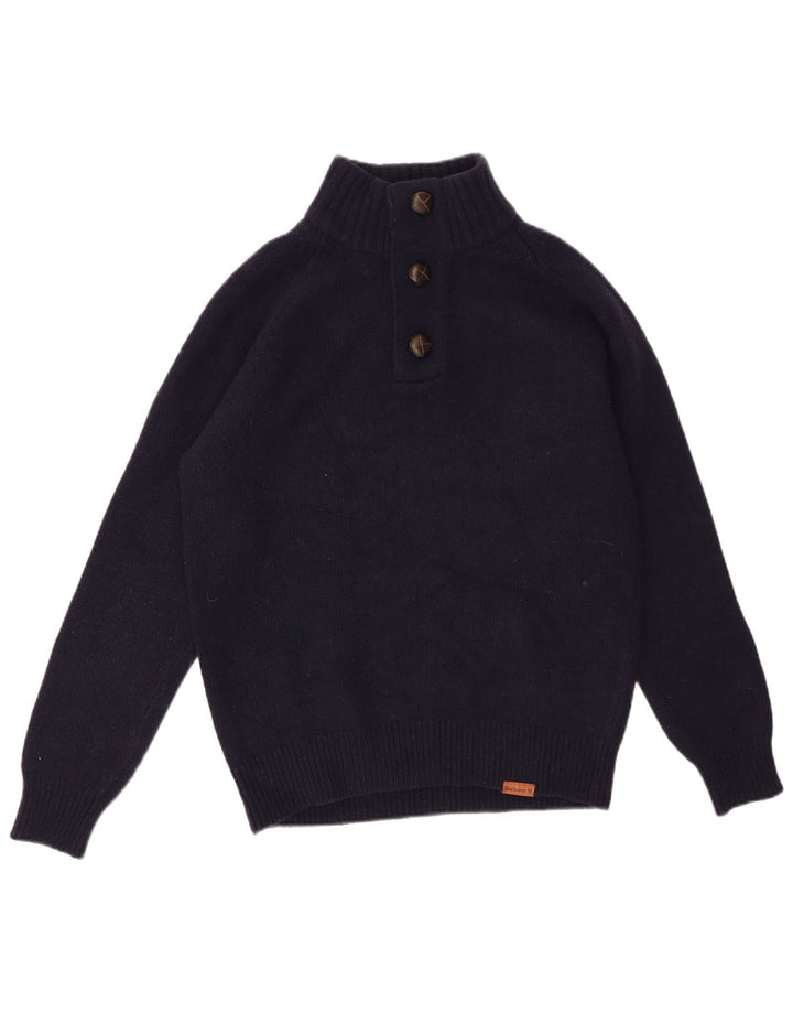 BARBOUR Muški džemper s dugmadima i ovratnikom Mali tamnoplavi