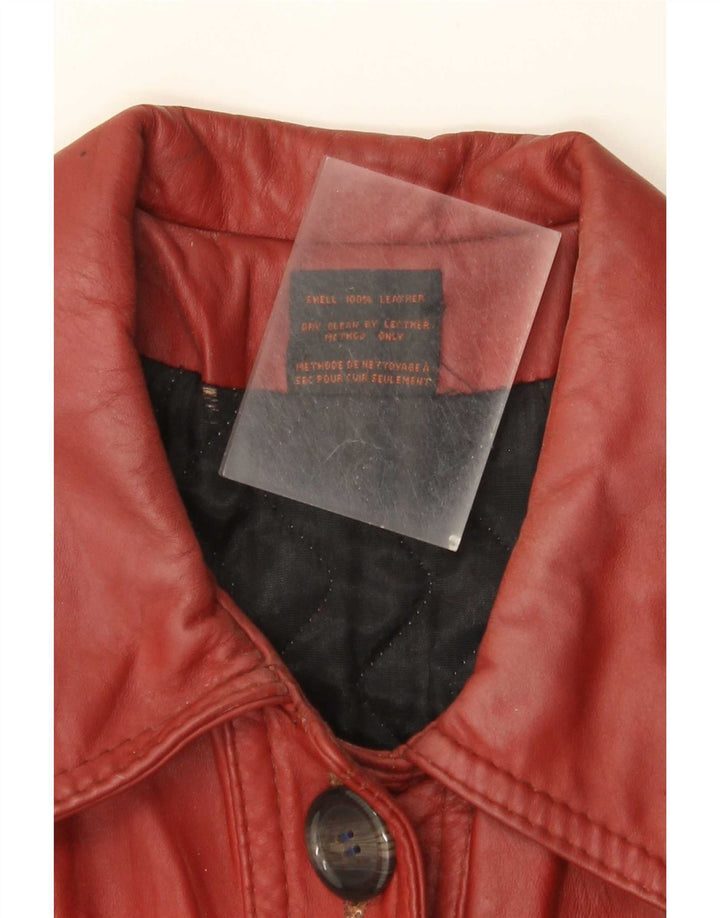 Opera ženski kožni kaput UK 10 Small Burgundy Classic