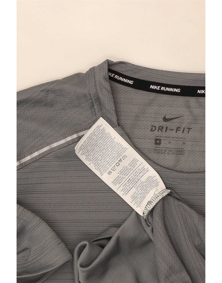 Nike Dri Fit majica kratkih rukava Srednje sivi prugasti poliester