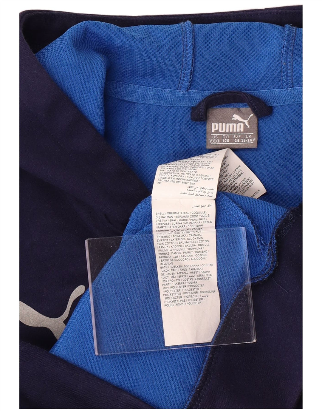 PUMA Boys Italia pulover s kapuljačom s patentnim zatvaračem 15-16 godina tamnoplavi pamuk