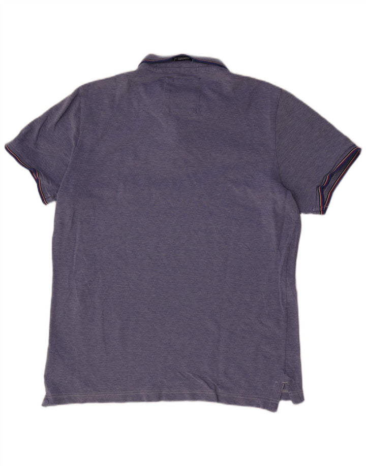 SUPERDRY muška polo majica 2XL plavi pamuk