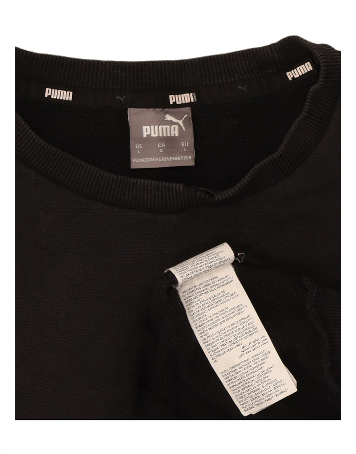 PUMA Mens Sweatshirt Jumper Large Black Cotton Vintage Puma and Second-Hand Puma from Messina Hembry 