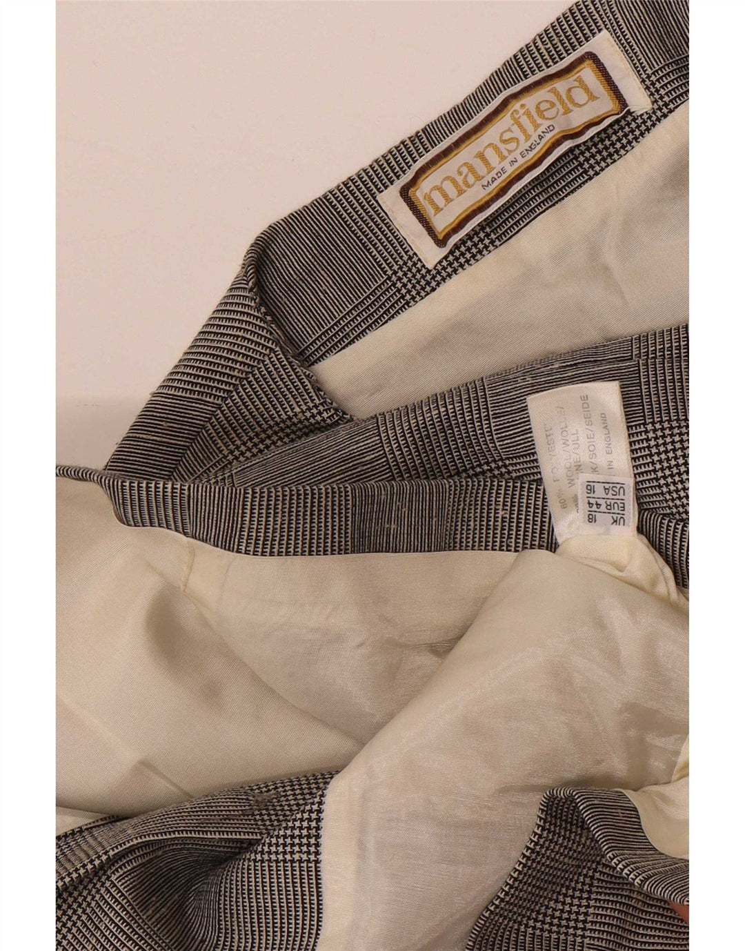 Mansfield ženski sako sa 6 gumba UK 18 XL sivi karirani poliester
