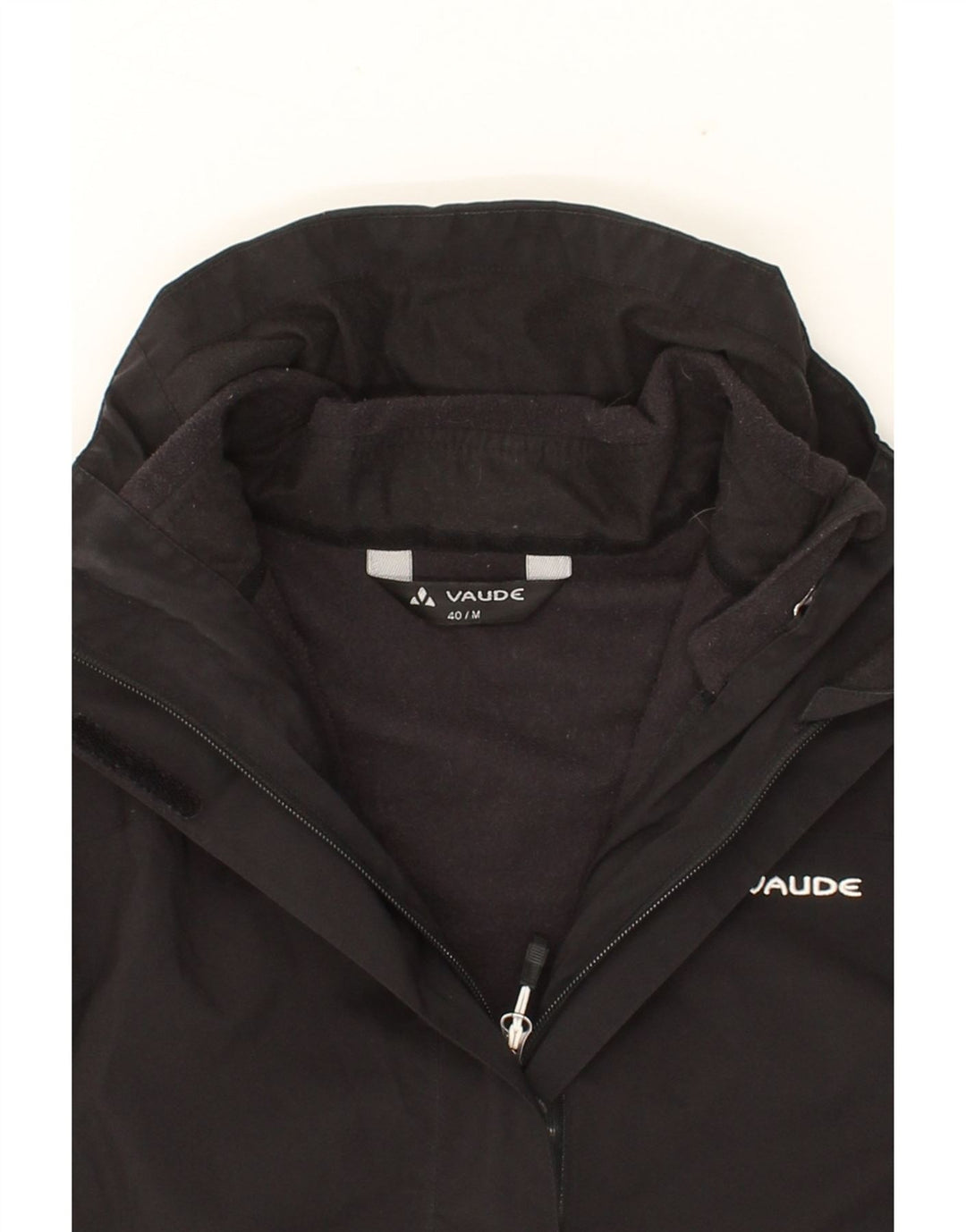 VAUDE Womens Windbreaker Coat UK 14 Medium Black Polyester Vintage Vaude and Second-Hand Vaude from Messina Hembry 