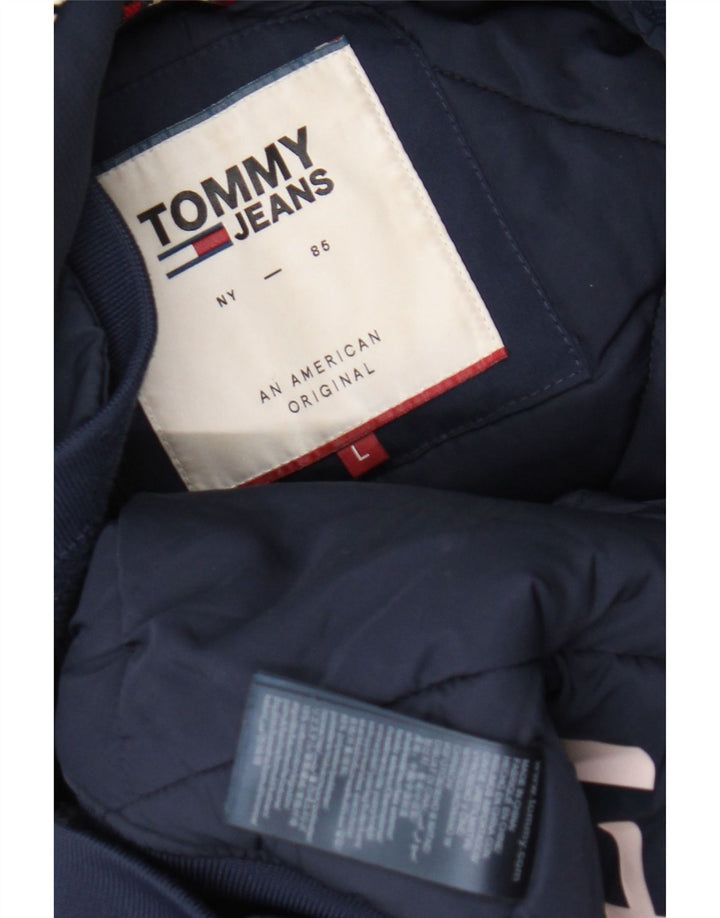 Tommy Hilfiger muška podstavljena jakna s kapuljačom UK 40 velika tamnoplava poliester