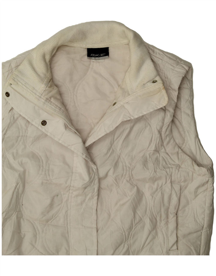 REEBOK Womens Gilet UK 16 Large White Polyester Vintage Reebok and Second-Hand Reebok from Messina Hembry 