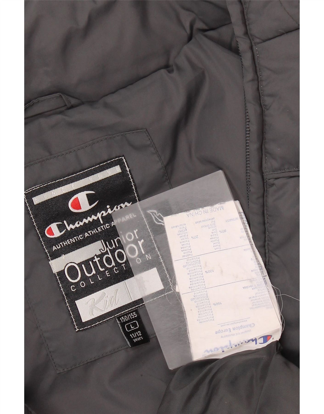 Champion Boys Podstavljena jakna 11-12 godina velika siva poliamida