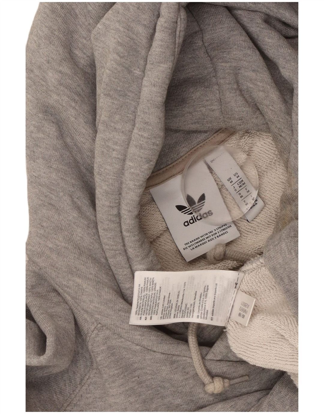 Adidas muška majica s kapuljačom s kapuljačom, srednje sivi pamuk