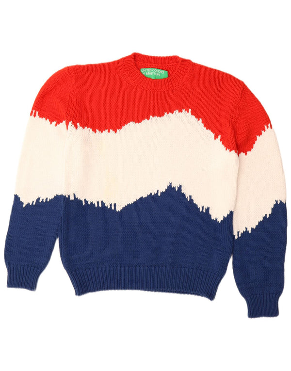 BENETTON ženski džemper s okruglim izrezom UK 14 Srednje višebojni