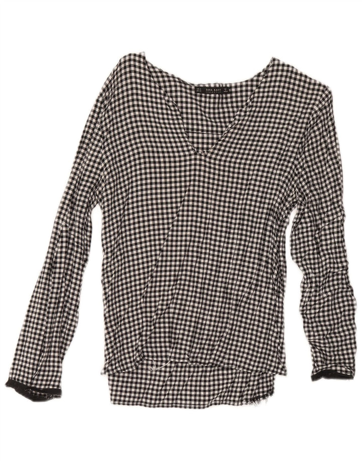 Zara ženski gornji dio bluze UK 12 Srednje crni gingham