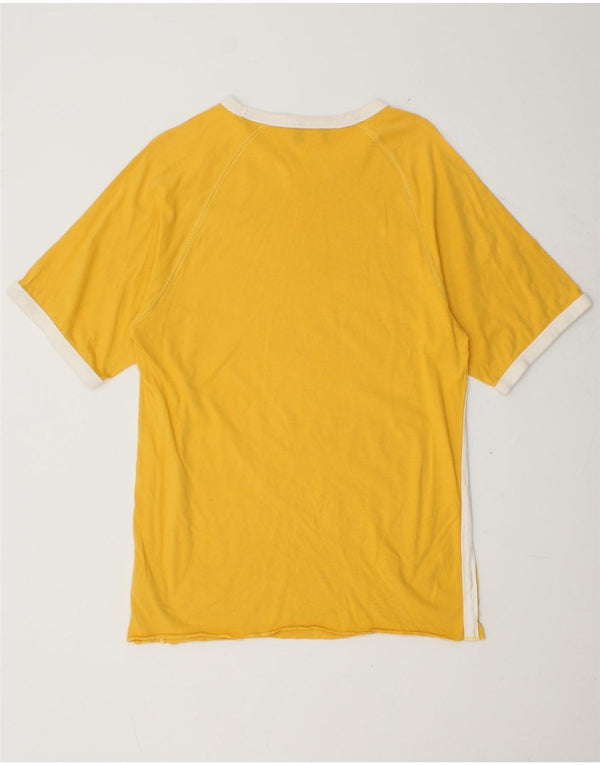 REEBOK Mens Graphic T-Shirt Top Medium Yellow Cotton